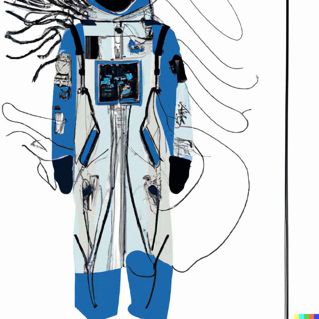an astronaut, fashion design sketch